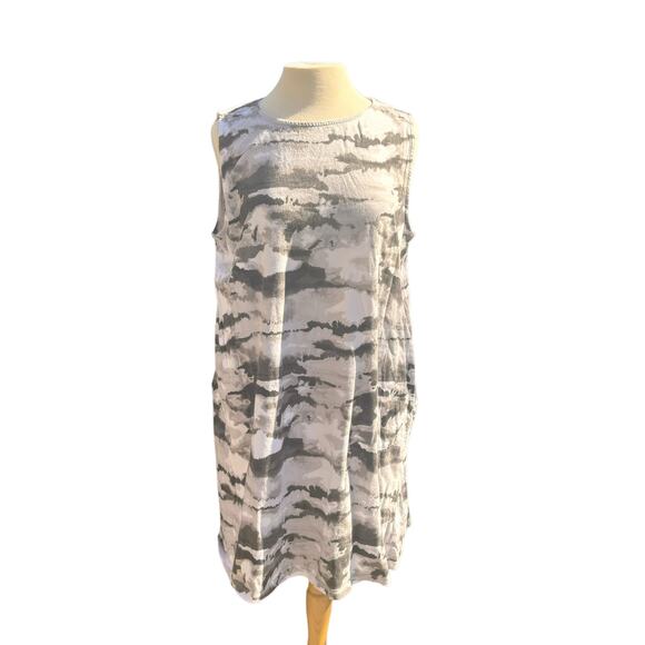 Cuddle Duds Dresses & Skirts - Cuddle Duds Tye Dye Dress Woman’s Sz XL Black Gray White Comfy
